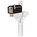 Step2 Mailmaster Hudson Mailbox & Post with Planter, Weather Resistant, Large Outdoor Mailboxes, Made of Durable Plastic, Easy to Install, Flag Included, White & Black