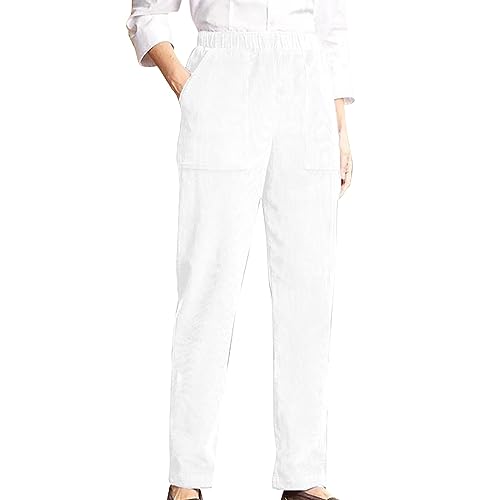 Genérico Pantalón Terciopelo Cotele Negro Mujer - Pantalón Cintura Elástica Mujer Senior Invierno Pant Amplia Gama de Colores Pants Otoño Invierno Pantalones Relajados Pant con Dos Bolsillos