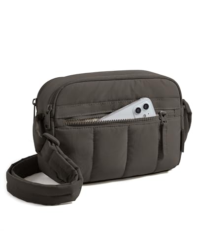 Image of BAGSMART Cross Body Purse, Mini Crossbody Bags for Women Travel Purse, Puffy Shoulder Handbag Wallet with RFID Blocking Slots, Bistro Grey