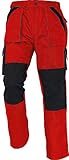 arbeitshosen damen blau Geräumige Taschen Stenso MAX - Herren Praktisch Arbeitshose Bundhose/Cargohose Baumwolle Rot/Schwarz 60