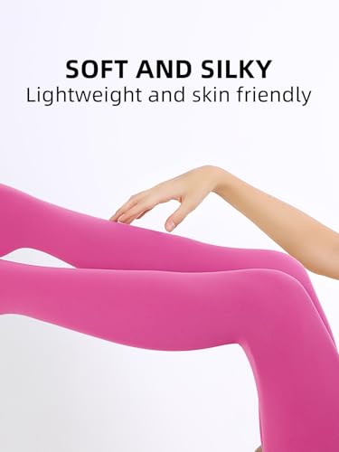 Image of Women's 80 Denier Semi Opaque Tights High Waist Soft Solid Color Footed Pantyhose