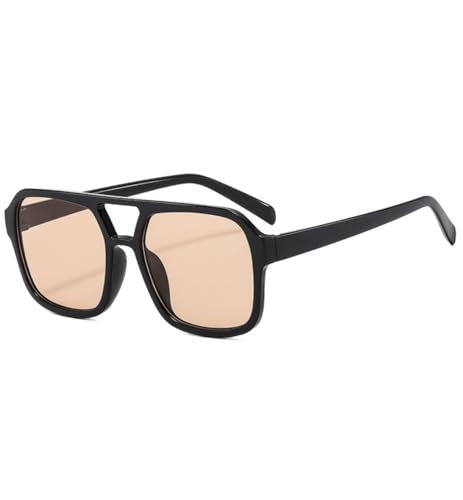 Image of Retro 70s Square Aviator Sunglasses Women Men Vintage Rectangle Sunglasses Flat Frame Trendy Shades