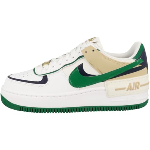 NIKE Air Force 1 Shadow Women's Shoes, White Malachite Sesame Midnight Navy, 9