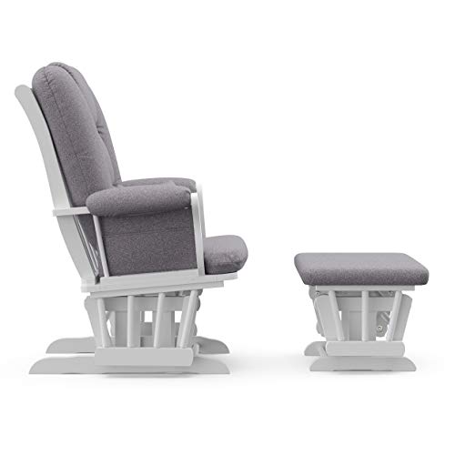 Storkcraft-Tuscany-Custom-Glider-and-Ottoman-with-Free-Lumbar-Pillow-WhiteSlate-Gray-Swirl-Cleanable-Upholstered-Comfort-Rocking-Nursery-Chair-with-Ottoman Storkcraft Tuscany Custom Glider and Ottoman with Free Lumbar Pillow WhiteSlate Gray Swirl Cleanable Upholstered Comfort Rocking Nursery Chair with Ottoman