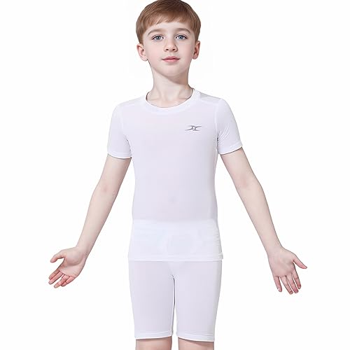 Kids Compression Shirt Underwear Boys Youth Under Base Layer Short Sleeve Top SK3