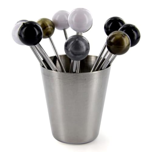 Paris Prix Lot de 12 Piques & Support Bigorneaux 4cm Argent