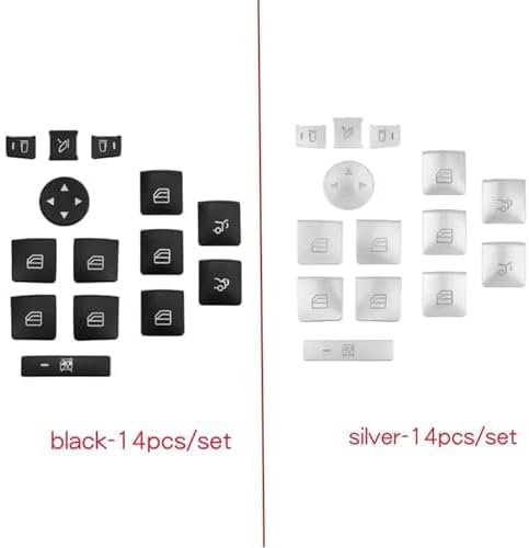 Car Air Conditioning Dash Button Sticker for Benz Classe B 2012 2013 2014 2015 2016,Radio Dash Buttons Decal Replacement Stickers Auto Interior Accessories,B-Silver