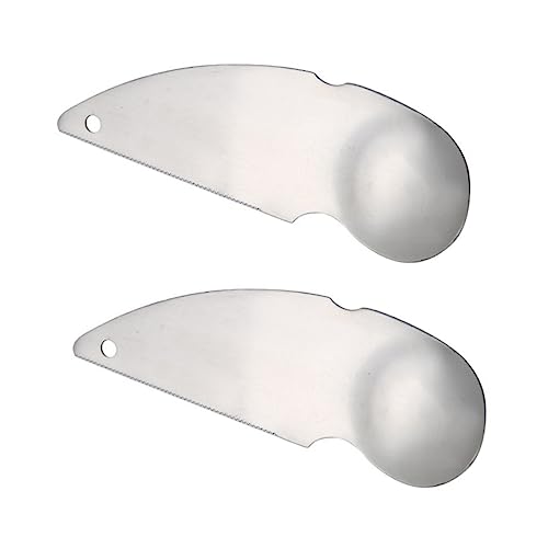 HOLIDYOYO 2pezzi Cucchiaio Pelatore in Acciaio Resistente per Kiwi e Avocado Utensile Pratico per Pelare e Scavare La Frutta Durevole e Facile da Pulire per Preparare Frutta Appetibile
