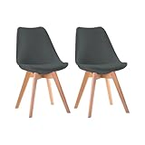 LINIUM - Set 2 Sillas Eames Tulip | Moderna | Asiento Acolchado | Diseño Minimalista | Elegante | Interior y Exterior...