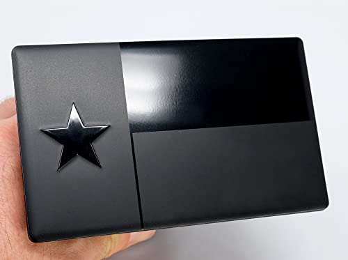 Texas Metal Flag Auto Emblem For Cars Trucks Forward And Reverse Set (5"X3", Black 2-Pack) #TOP3