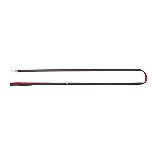Dingo Basic Leash Made of Leather Imitation Useful for Dogs and Cats Black and Red 13148, Black/Red, 1.6 x 130 cm