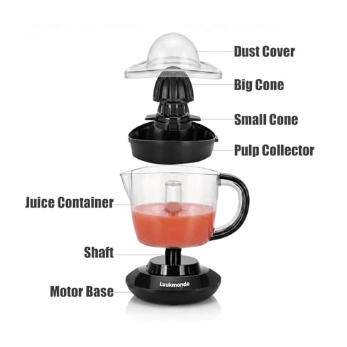 LUUKMONDE Electric Citrus Juicer with Dual Reamers — view 4