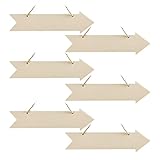 Sunianly Rustic Arrow Wooden Sign Arrow Hanging Wood Wall Art Unfinished Ornaments for Christmas Wedding Birthday Party Decoration 6Pack, DB-SJD2-D92-AZ