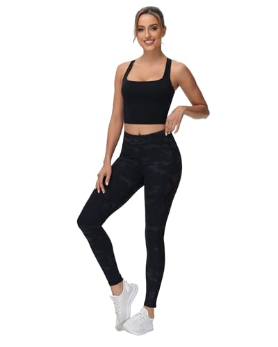 Pantalones de yoga de cintura alta romansong elásticos y cómodos con longitud capri 5