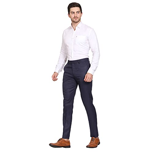 Image of MALENO Men's Diamond Textured Regular Fit Trouser | Soft and Breathable Fabric | Trousers for Office, Party