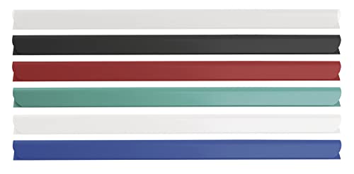 DONAU Universal Klemmschienen / 10 Stück/Klemmschiene DIN A4/ 8mm für circa 80 Blatt/Klemmleiste für Sichtschutzstreifen/Befestigungs-clips/PVC Kunststoff/Schwarz