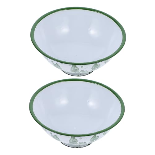 TOYZFRIENDY Ciotole Smaltate Vintage Da 16 Cm, Piatti Da Cucina Ecocompatibili Antiscivolo, Set Da 2 Per Uso Domestico Multiuso Design Retrò