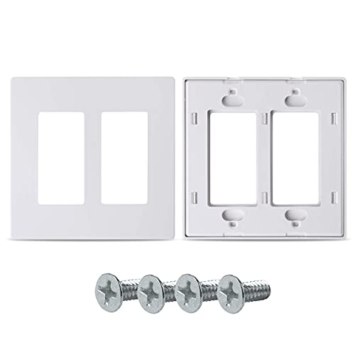 Bates- Screwless Decorator Wall Plates, Two Gang Switch Plate Covers, 4 Pack, Screwless Wall Plates 2 Gang, White Switch Plate Covers, Switch Cover Plate, Wall Switch Cover, Electrical Outlet Cover… #TOP6