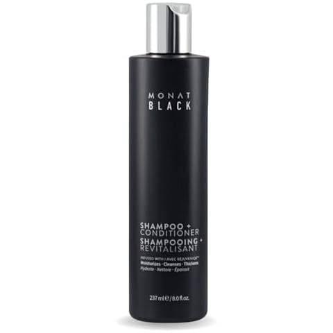 MONAT Black Shampoo + Conditioner - Mens Shampoo and Conditioner 2 in 1 Black Hair Care. A 2-in-1 Shampoo Conditioner Formulated for Optimal Hair Health In One Step. - Net Wt. 237 ml / 8.0 fl. oz. Cover