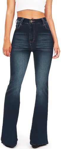 Image of Flare Jeans for Women Women's Bootcut Bell Bottom Jeans High Waisted Stretch Slimming Pants Blue Grey