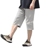 [KRIFF MAYER] パンツ クロップド 7分丈 半端丈 接触冷感 ドアテコ ステテコ メンズ MEDIUM グレー