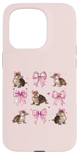 カモノハシ 動物 女の子 ピンク コケット リボン スマホケース iPhone 15 Pro 用
