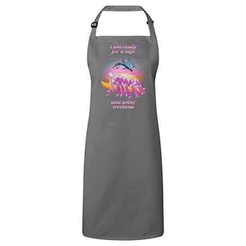 Tablier cuisine humour surrealiste gris le cadeau idéal pour amateurs de mèmes et de fêtes