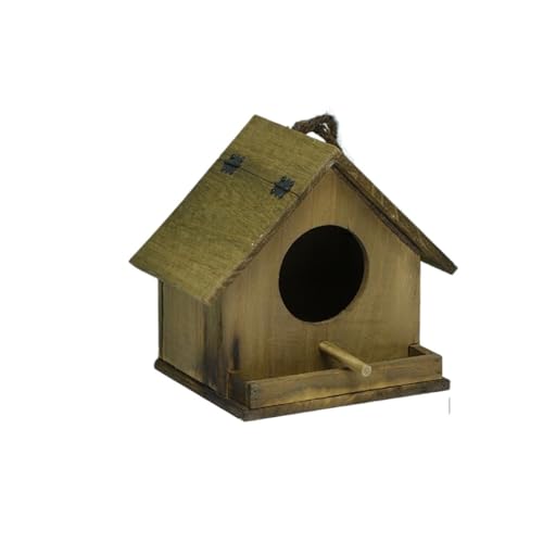 DeeKwee 野鳥用巣箱寝床 野鳥の餌台 木制 鳥小屋 動物用ハウス 鳥の巣箱 木制 たしょく 鳥の巣 小鳥のツボ巣 ミニ木製の鳥の巣の家 鳥小屋 屋外 小動物用ハウス 家の装飾 親の贈り物 鳥用品 隠れ家 小さ な鳥のためのハンギングバードハウス (グ