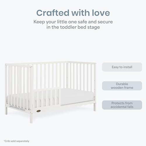 Image of Dream On Me Toddler Guard Rail for Convertible Crib, Solid Wood Bed Rail for Toddler Bed Conversion, Cannoli Cream