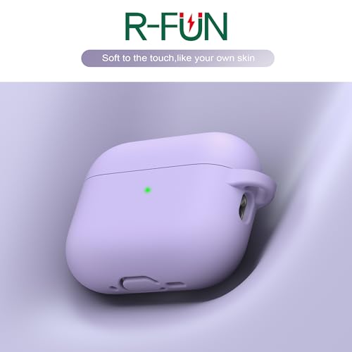 Image of R-fun for AirPods Pro 3rd Generation Case with Cleaner Kit, Soft Silicone Protective Case Cover for Apple AirPod Pro 3 for Women Men, AirPods Pro Case Accessories with Keychain, Banana Violet