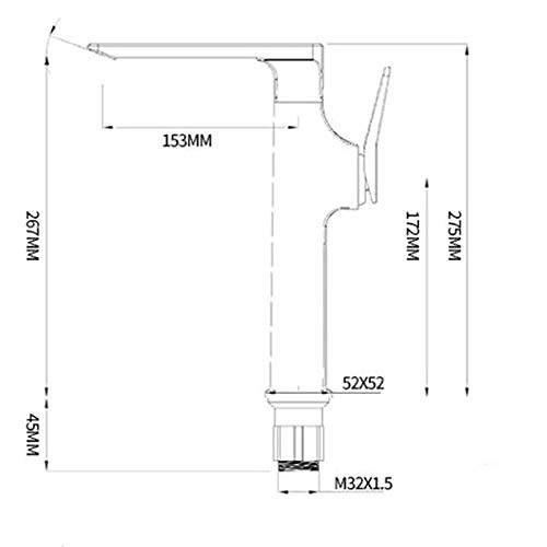 Mitigeur de lavabo rotatif or en laiton avec levier mono-commande - 3