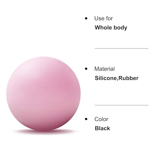 Image of WOVTE Massage Lacrosse Ball for Sore Muscles, Shoulders, Neck, Back, Foot, Body, Deep Tissue, Trigger Point, Muscle Knots, Yoga and Myofascial Release (Pink)
