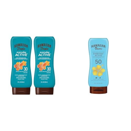 Hawaiian Tropic Everyday Active Sunscreen Lotions SPF 30 & 50 Twin Pack | 8oz Each | Sunblock Broad Spectrum UVA/UVB Protection image 2
