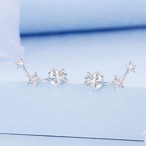 Boucles d'oreilles étoiles simples pour femmes en argent chic - 4