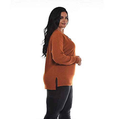 Blusa Plus Size De Tricot Com Textura Trfpi80555 VINHO GG