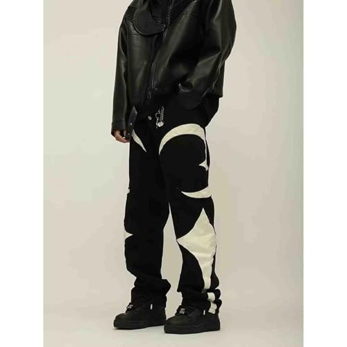 Men's Street Hip-hop Fashion Printed Jeans Denim Pants Y2K Denim Gothic Loose Casual Pants4
