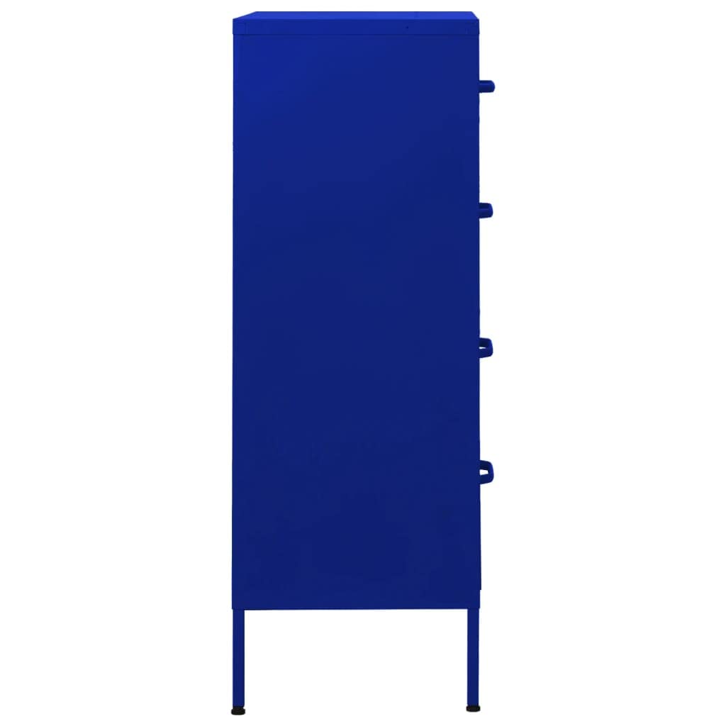 vidaXL Komoda z szufladami granatowa 80 cm x 35 cm x 100 cm stal