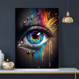 KEMEIQI Classic Abstract Wall Art, Eye Features Mural, HD Canvas Print Poster for Home Living Room Bedroom Office Decor Cuadros(30x50cm)