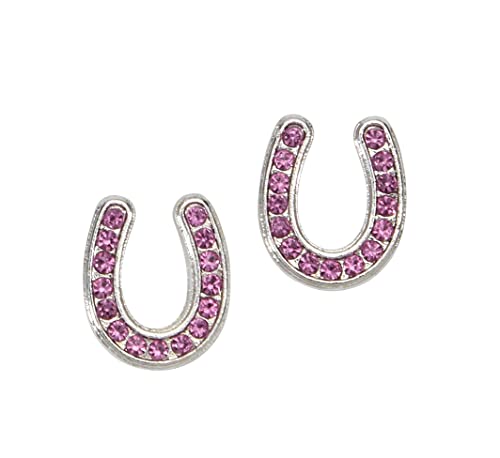 AWST Int'l Horseshoes Earrings w/Colorful Cowboy Hat Box-Pink2