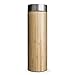 PRECORN Bambus - Termo para té (450 ml, doble pared, acero inoxidable, colador y tapa)