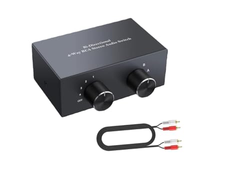 �I�[�f�B�I �Z���N�^�[ �S����2�o��/4�o��2���� �o����RCA�X�e���I���� �X�C�b�`���[ �ؑ֊� �X�v���b�^�[ �d���s�v CD�v���[���[�ADVD�X�e���I�X�s�[�J�[�ȂǂɑΉ�