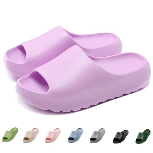 Image of Kids Cloud Slides for Boys & Girls, Super Soft & Comfy Beach Pool Slippers, Non-Slip Waterproof Shower Sandals for Toddlers & Kids
