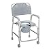 Drive Medical 11114KD-1 Shower Chair / Commode Chair with Casters,Grey
