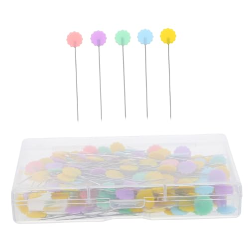 Uonlytech 200Pcs Blossom Flower Head Straight Pins with Storage Box Unique Sewing and Quilting Pins for Tailors DIY Projects and Crafts Convenient Organization and Artistic Design