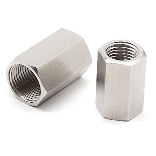 TOCHUN 2pcs Pipe Fittings,Stainless Steel 1/2 NPT Female to 1/2 NPT Female Straight Hex Coupler/Coupling for Air, Liquid or Hydraulic Fitting,Industrial Air Tool Hose