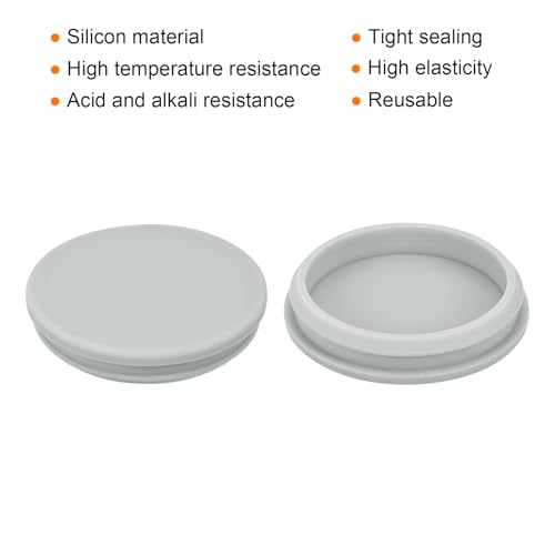 Image of MECCANIXITY 2pcs Silicone Snap in Locking Hole Plugs,58.6mm /2.3 Inch Mounting Diameter Narrow Groove Width 5mm Panel Seal Cover Round for Kitchen Bulkheads Waterproof Sealing Plugs Grey