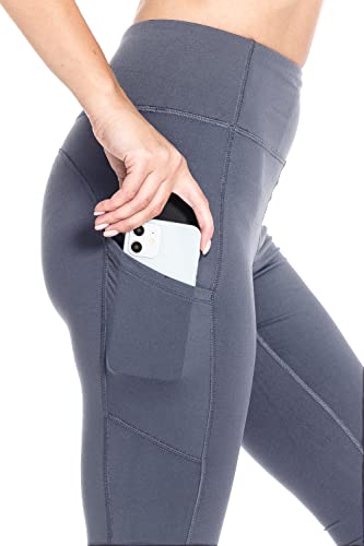 Leggings Depot High Waist Solid Athletic Pocket Yoga Pants For Women (Capri, Denimblue, 3X) #TOP4
