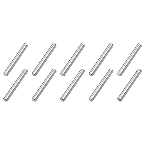 QUARKZMAN 5mm x 40mm Tassello Perni, Acciaio inossidabile x 10pz Cilindrica Perno，Spina Centraggio Perno di Supporto in Metallo per Fissaggio meccanico Industria, [Argentato]