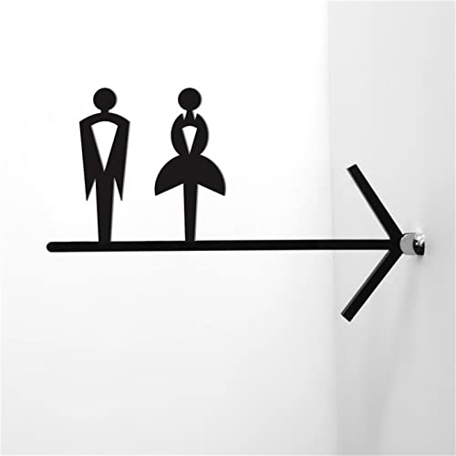 Znak toaletowy, dwustronny dla mężczyzn i kobiet Tablica łazienkowa Tablica informacyjna ze strzałką toaletową Tabliczka oznakowania Karta przewodnika toaletowego Montowana z boku płyta akrylowa Niest