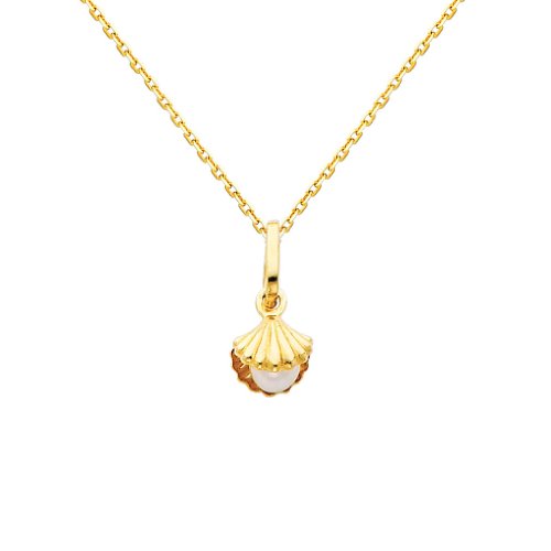 The World Jewelry Center 14k Real Yellow Gold Shell with